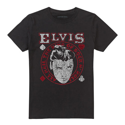 Black - Front - Elvis Presley Unisex Adult Hail The King T-Shirt