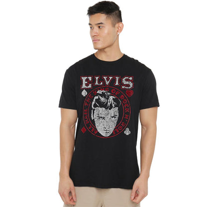 Black - Back - Elvis Presley Unisex Adult Hail The King T-Shirt
