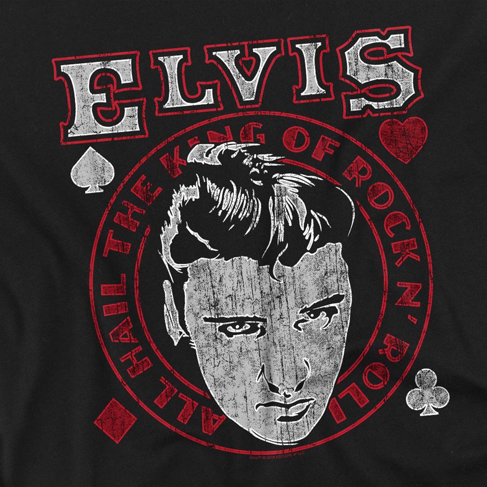 Black - Side - Elvis Presley Unisex Adult Hail The King T-Shirt