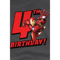 Charcoal - Side - Iron Man Childrens-Kids 4th Birthday T-Shirt