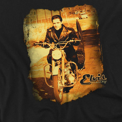 Black - Side - Elvis Presley Unisex Adult Hit The Road T-Shirt