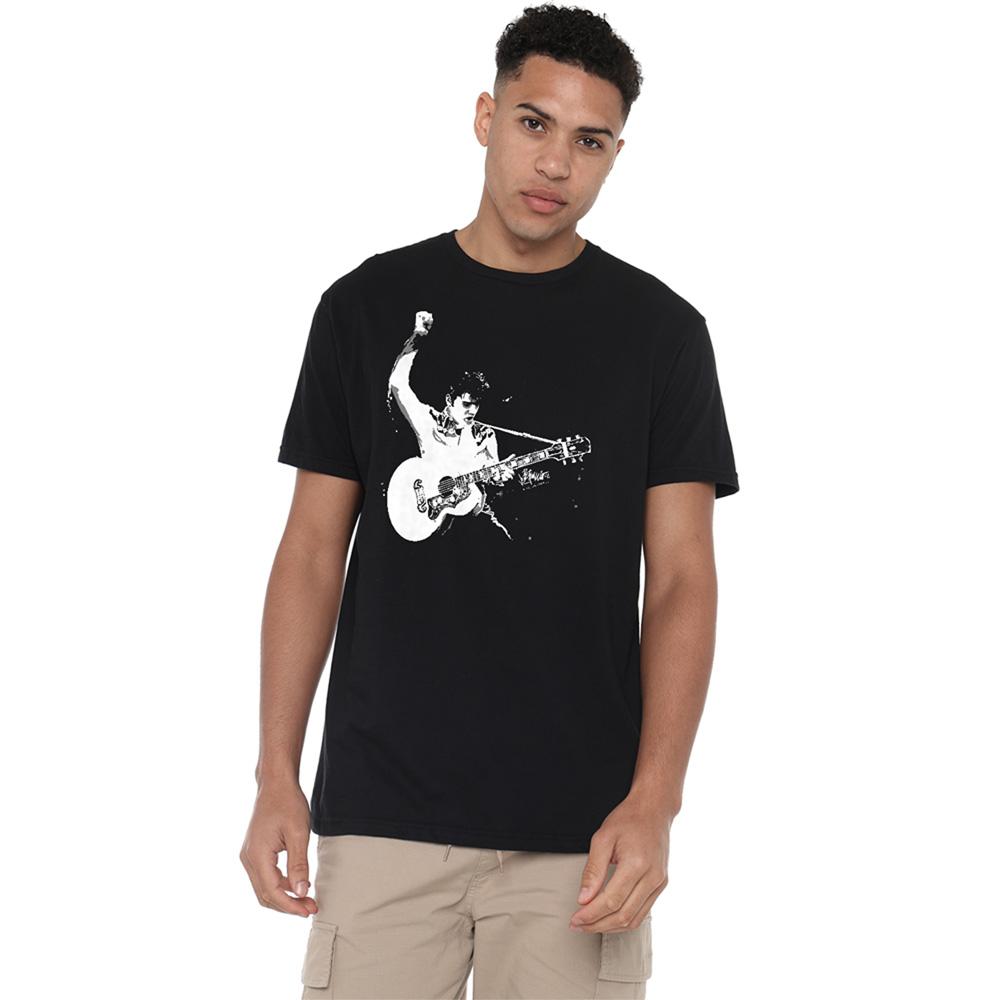 Black - Back - Elvis Presley Unisex Adult Guitarman T-Shirt