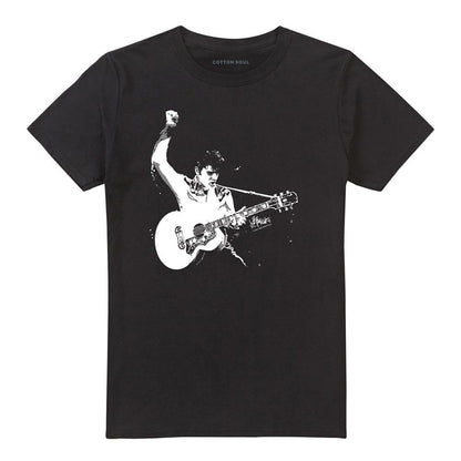 Black - Front - Elvis Presley Unisex Adult Guitarman T-Shirt