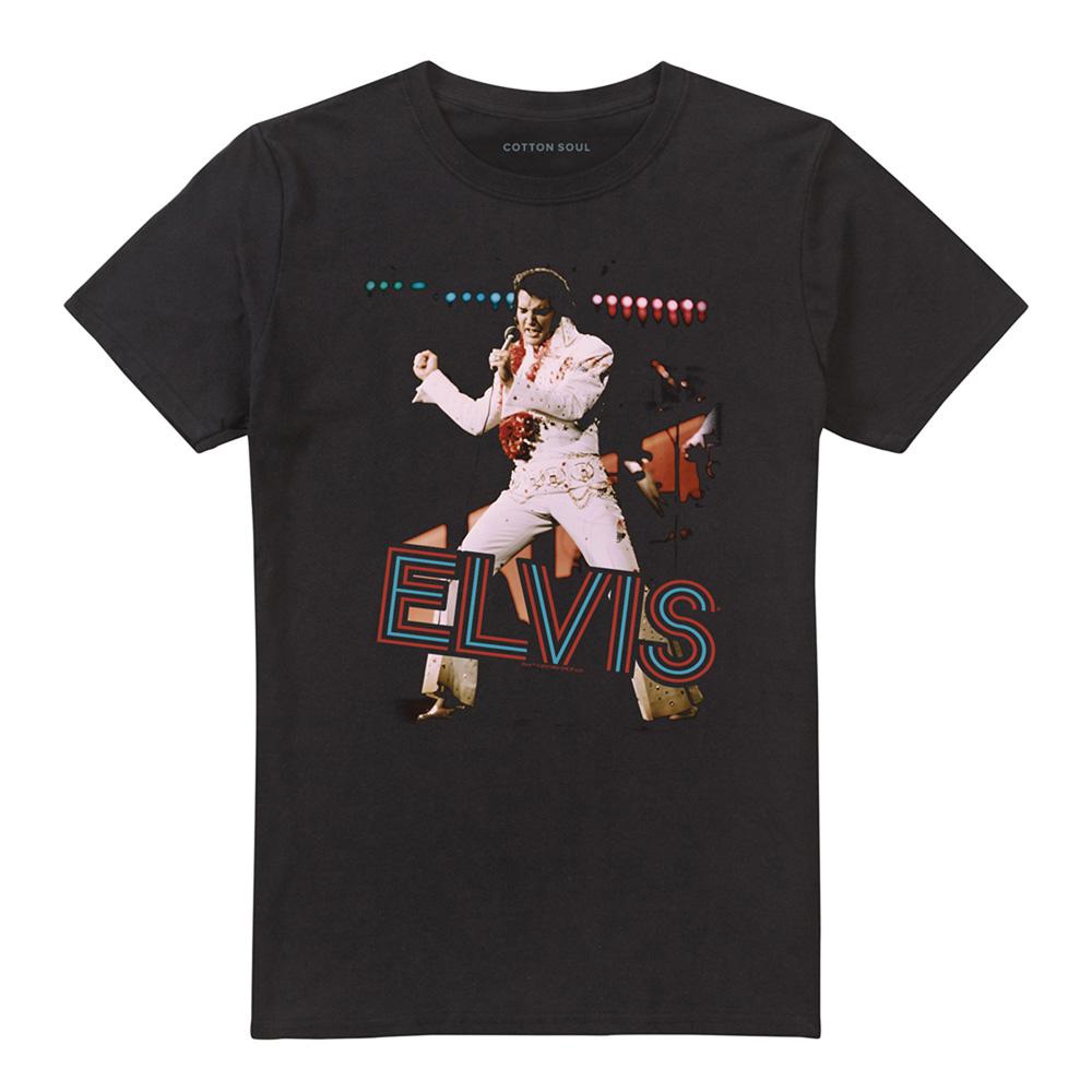 Black - Front - Elvis Presley Unisex Adult Hit The Lights T-Shirt