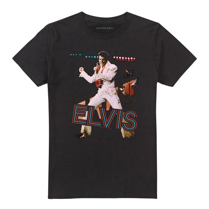 Black - Front - Elvis Presley Unisex Adult Hit The Lights T-Shirt