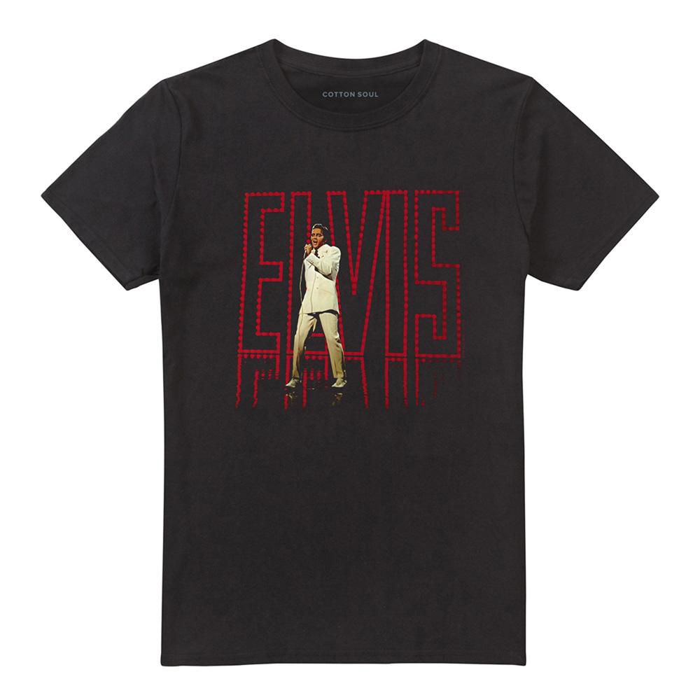 Black - Front - Elvis Presley Unisex Adult 68 Album T-Shirt