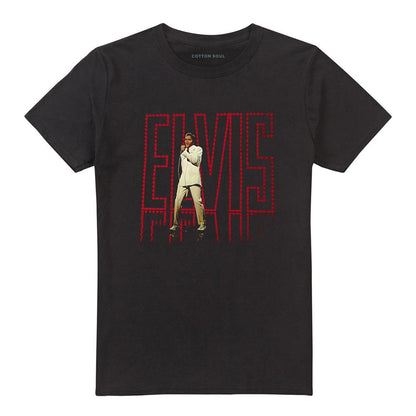 Black - Front - Elvis Presley Unisex Adult 68 Album T-Shirt
