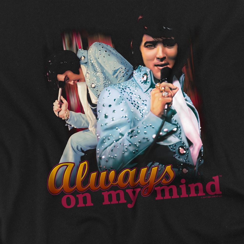 Black - Side - Elvis Presley Unisex Adult Always On My Mind T-Shirt