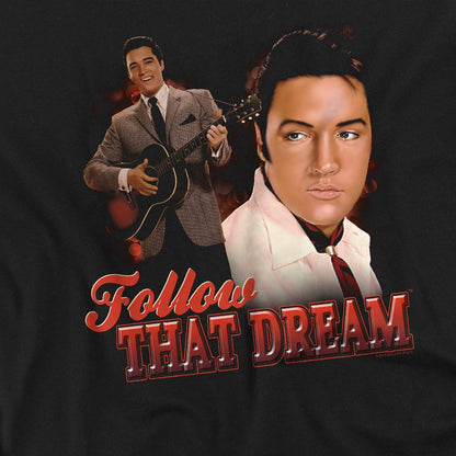 Black - Side - Elvis Presley Unisex Adult Follow That Dream T-Shirt