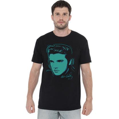 Black - Back - Elvis Presley Unisex Adult Young Dots T-Shirt