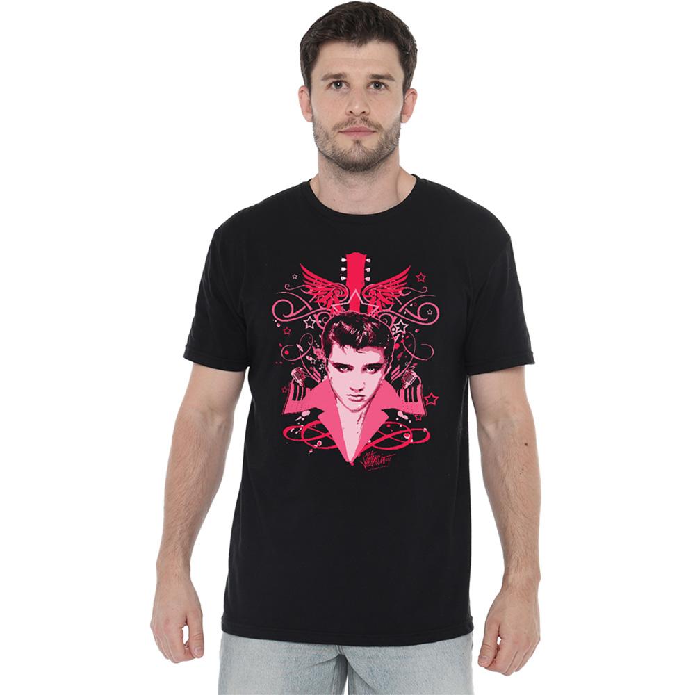 Black - Back - Elvis Presley Unisex Adult Lets Face It T-Shirt