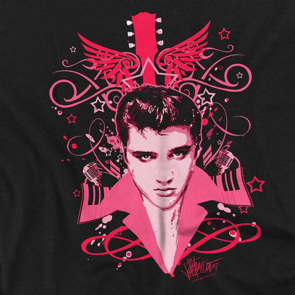 Black - Side - Elvis Presley Unisex Adult Lets Face It T-Shirt