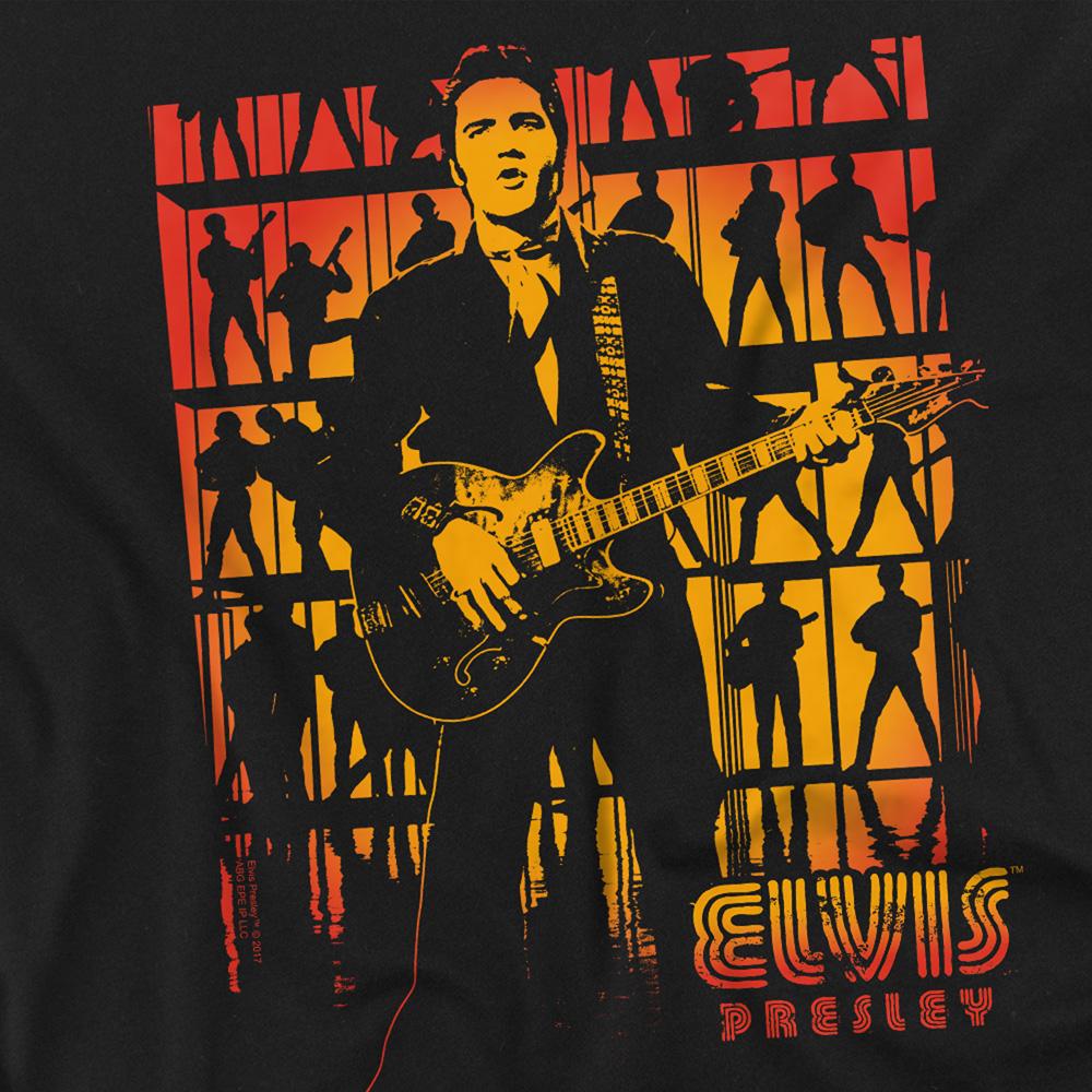 Black - Side - Elvis Presley Unisex Adult Comeback Spotlight T-Shirt