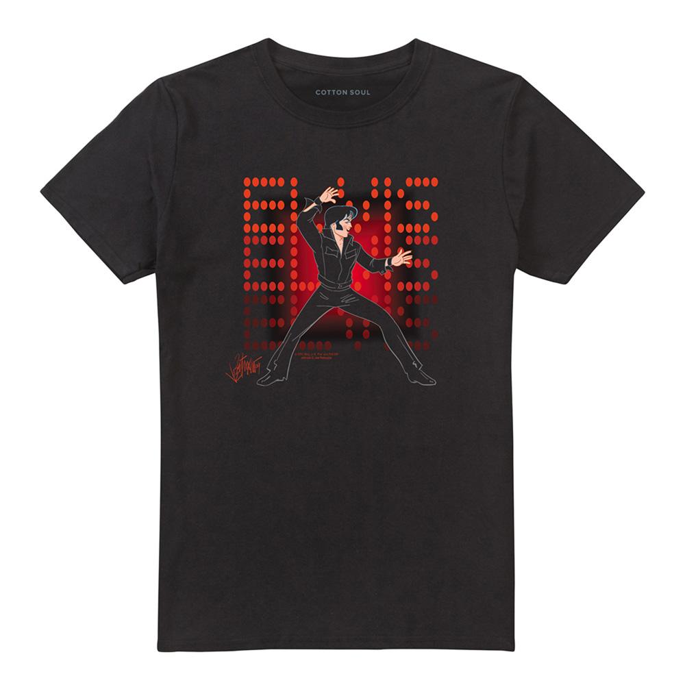 Black - Front - Elvis Presley Unisex Adult 69 Anime T-Shirt
