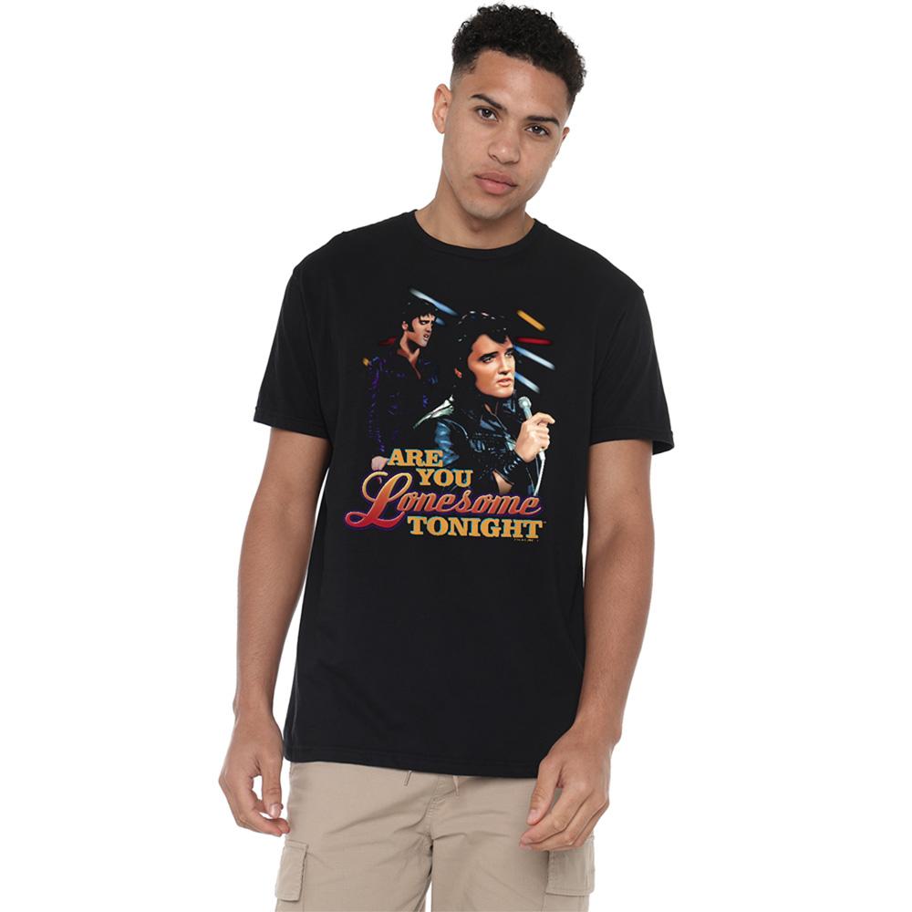 Black - Back - Elvis Presley Unisex Adult Are You Lonesome T-Shirt