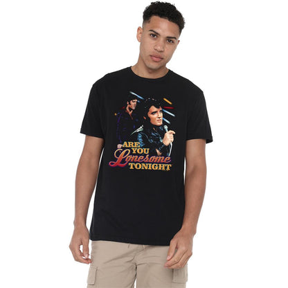 Black - Back - Elvis Presley Unisex Adult Are You Lonesome T-Shirt