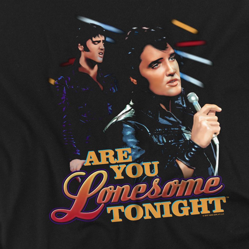 Black - Side - Elvis Presley Unisex Adult Are You Lonesome T-Shirt