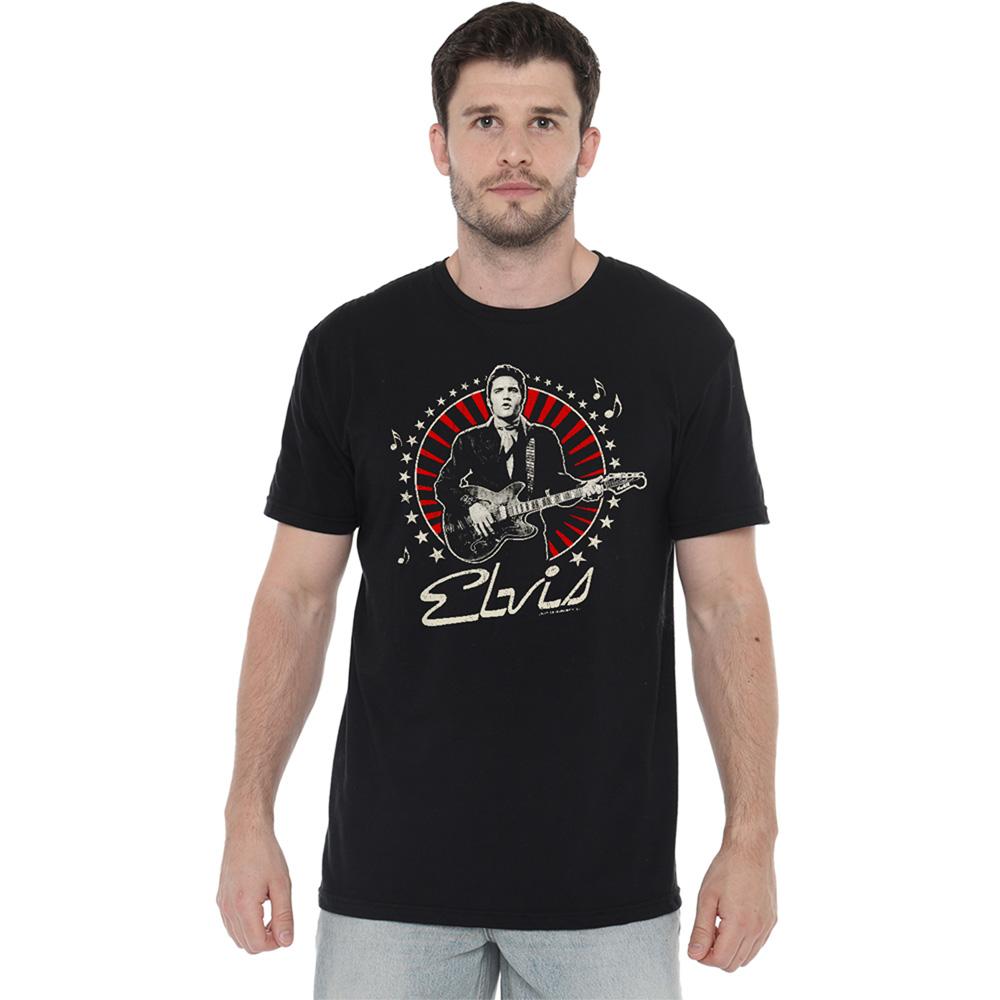 Black - Back - Elvis Presley Unisex Adult Stars T-Shirt