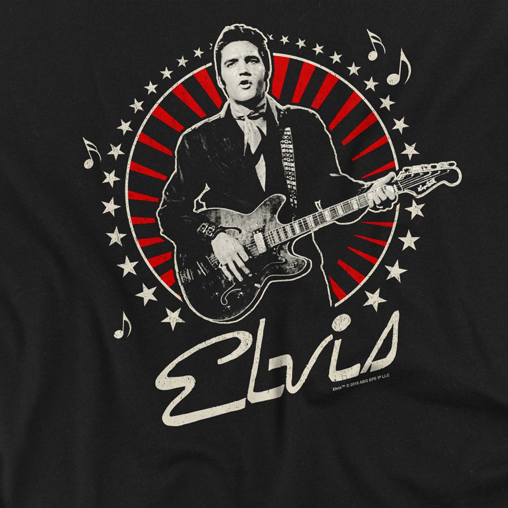 Black - Side - Elvis Presley Unisex Adult Stars T-Shirt