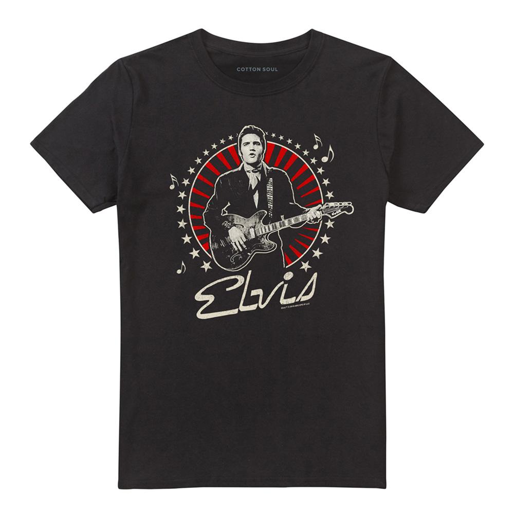 Black - Front - Elvis Presley Unisex Adult Stars T-Shirt