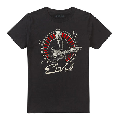 Black - Front - Elvis Presley Unisex Adult Stars T-Shirt