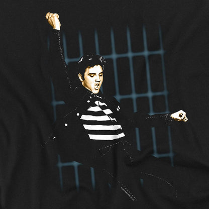 Black - Side - Elvis Presley Unisex Adult Blue Bars T-Shirt