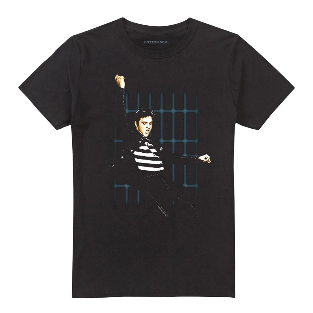 Black - Front - Elvis Presley Unisex Adult Blue Bars T-Shirt
