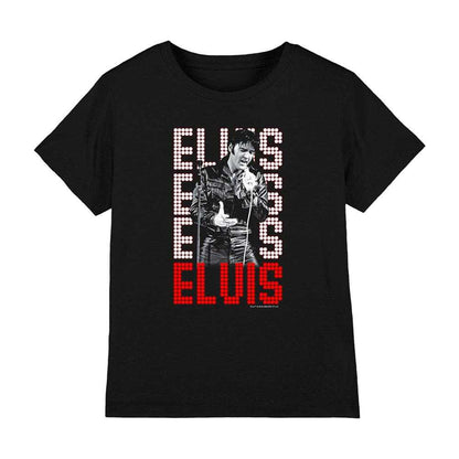 Black - Front - Elvis Presley Childrens-Kids 1968 T-Shirt