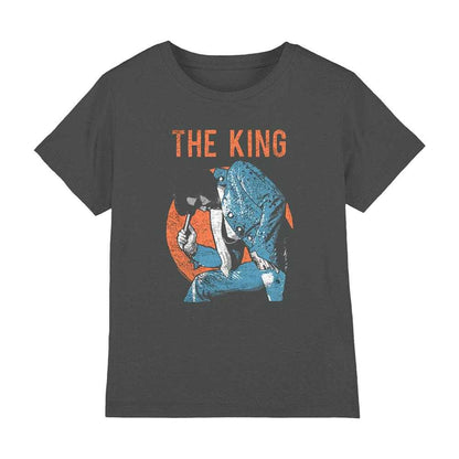 Charcoal - Front - Elvis Presley Childrens-Kids Mic In Hand T-Shirt