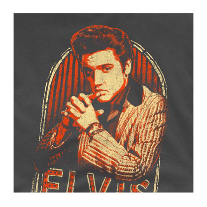 Charcoal - Side - Elvis Presley Childrens-Kids Stripes T-Shirt