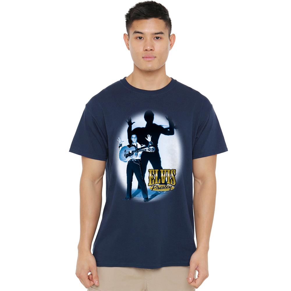 Navy - Back - Elvis Presley Unisex Adult Hands Up T-Shirt