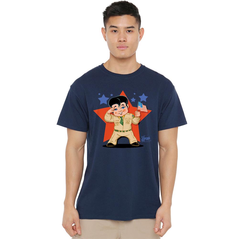 Navy - Back - Elvis Presley Unisex Adult Lil G I T-Shirt