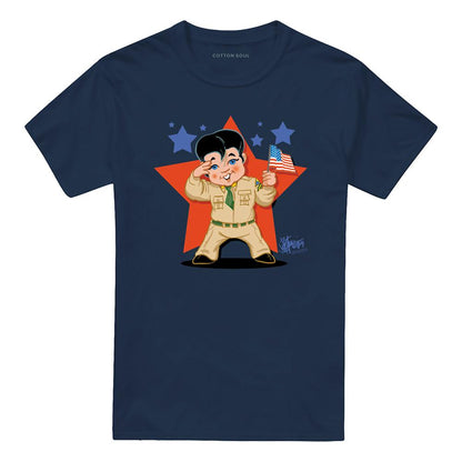 Navy - Front - Elvis Presley Unisex Adult Lil G I T-Shirt