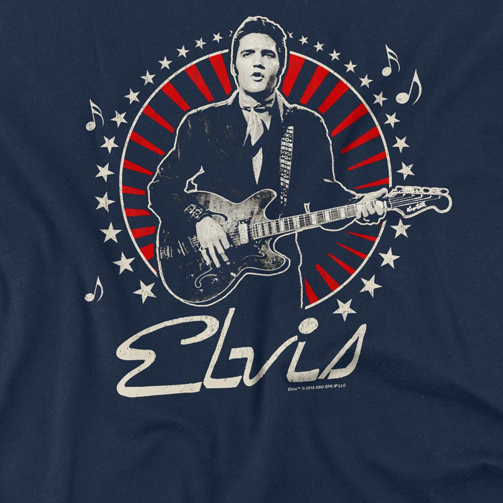 Navy - Side - Elvis Presley Unisex Adult Stars T-Shirt