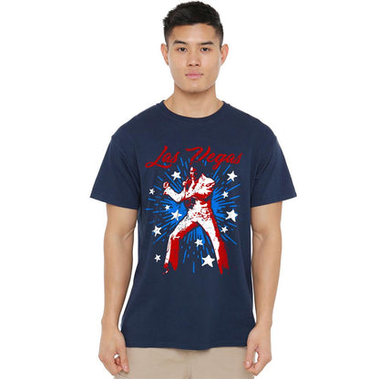 Navy - Back - Elvis Presley Unisex Adult Vegas Superstar T-Shirt