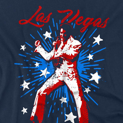 Navy - Side - Elvis Presley Unisex Adult Vegas Superstar T-Shirt