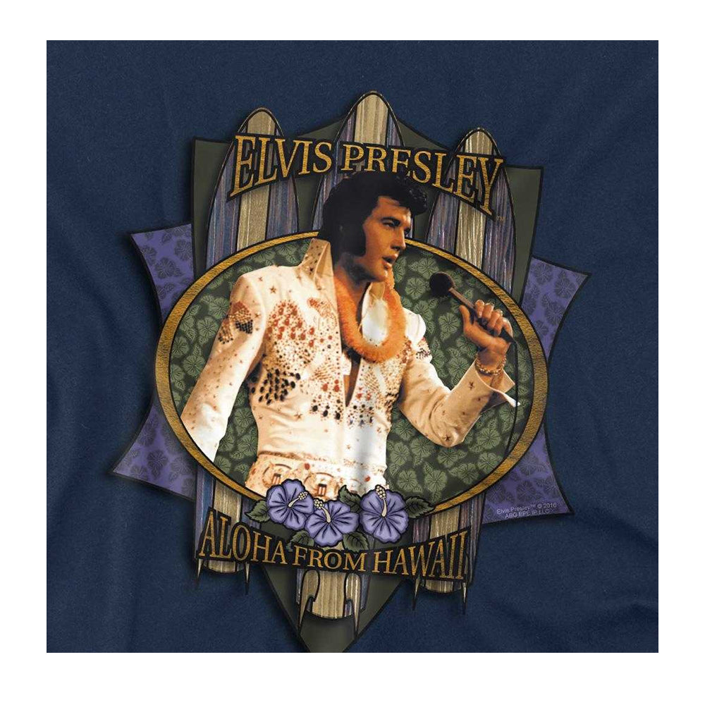 Navy - Side - Elvis Presley Childrens-Kids Aloha From Hawaii T-Shirt