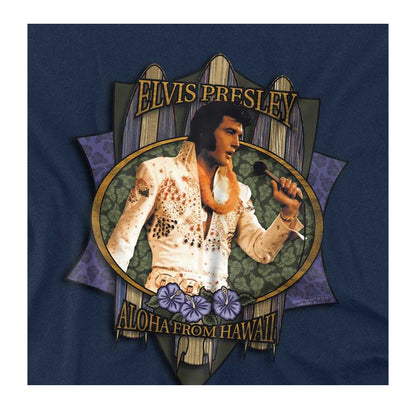Navy - Side - Elvis Presley Childrens-Kids Aloha From Hawaii T-Shirt