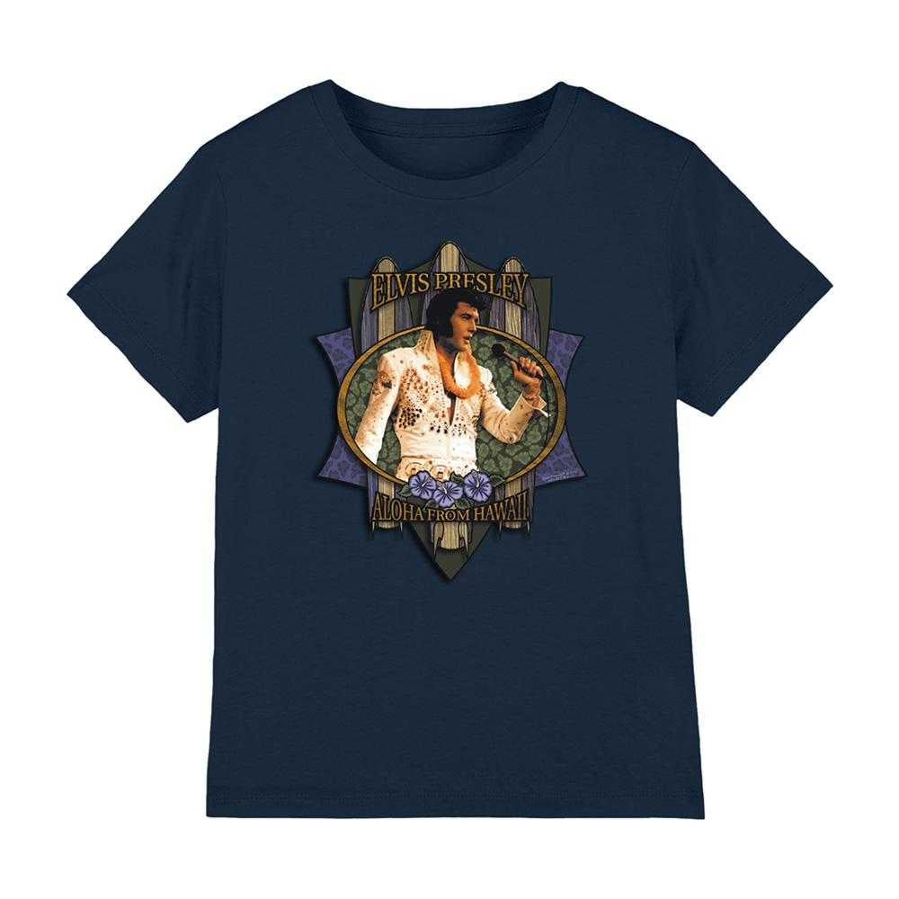 Navy - Front - Elvis Presley Childrens-Kids Aloha From Hawaii T-Shirt