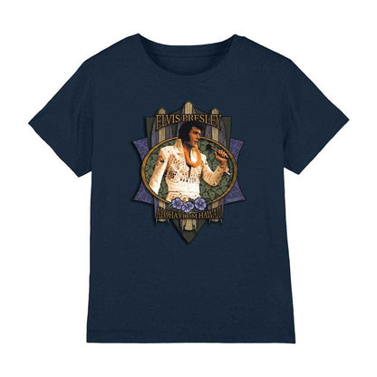 Navy - Front - Elvis Presley Childrens-Kids Aloha From Hawaii T-Shirt