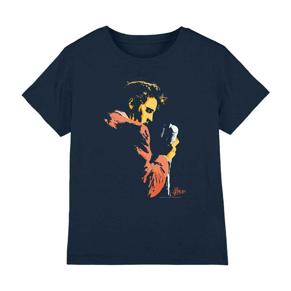 Navy - Front - Elvis Presley Childrens-Kids Early Elvis Presley T-Shirt