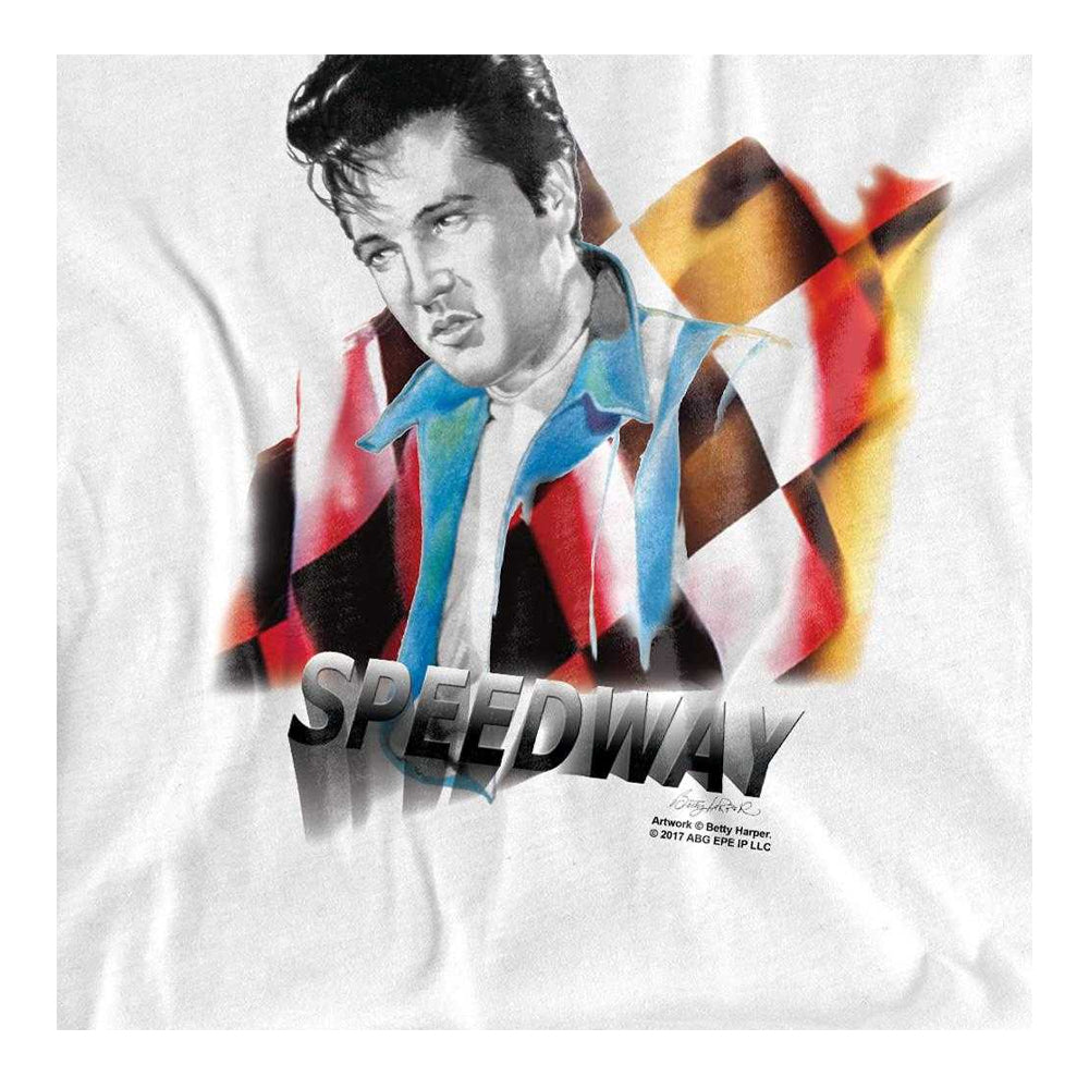 White - Side - Elvis Presley Childrens-Kids Speedway T-Shirt