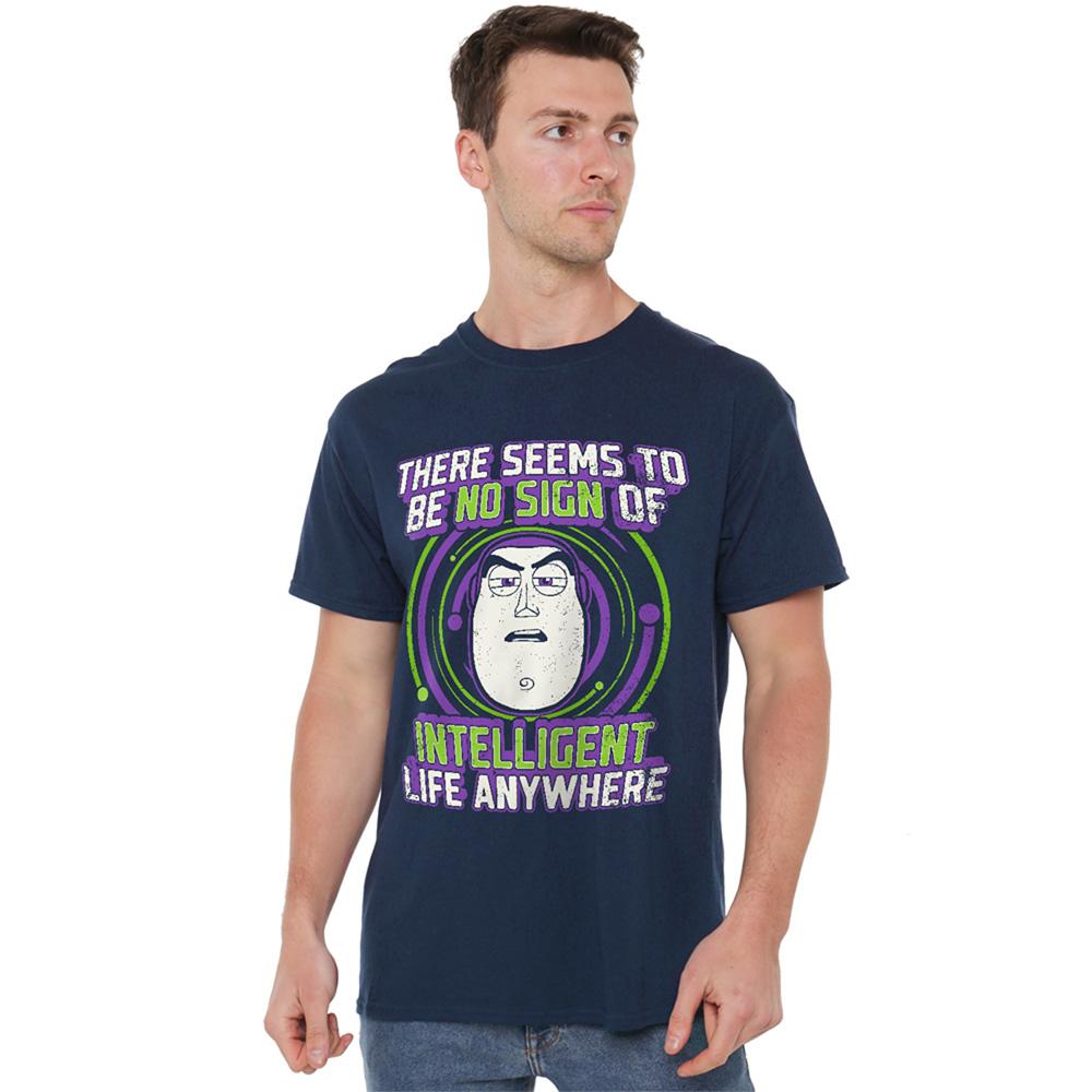 Navy - Back - Toy Story Unisex Adult No Sign Of Intelligent Life Buzz Lightyear T-Shirt