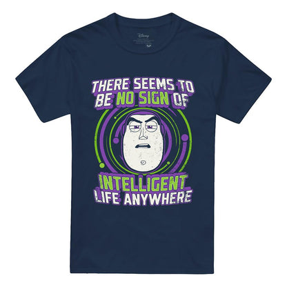 Navy - Front - Toy Story Unisex Adult No Sign Of Intelligent Life Buzz Lightyear T-Shirt