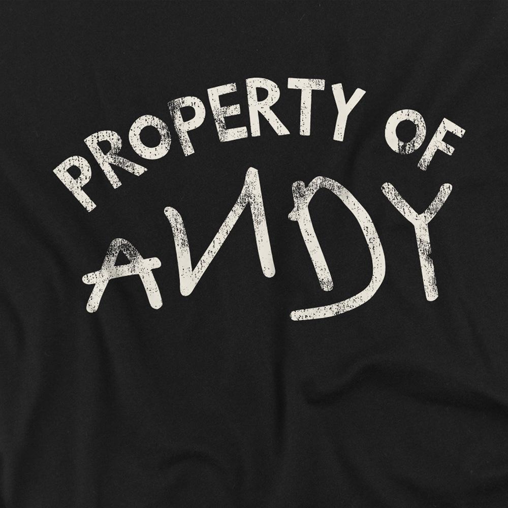 Black - Side - Toy Story Unisex Adult Property Of Andy T-Shirt