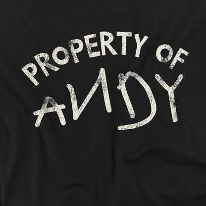 Black - Side - Toy Story Unisex Adult Property Of Andy T-Shirt