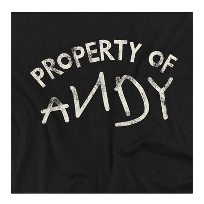 Black - Side - Toy Story Unisex Adult Property Of Andy T-Shirt