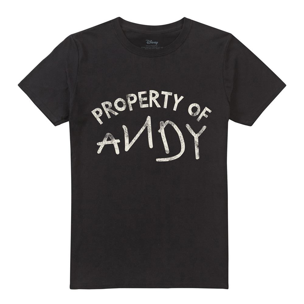 Black - Front - Toy Story Unisex Adult Property Of Andy T-Shirt