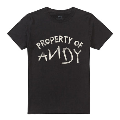 Black - Front - Toy Story Unisex Adult Property Of Andy T-Shirt
