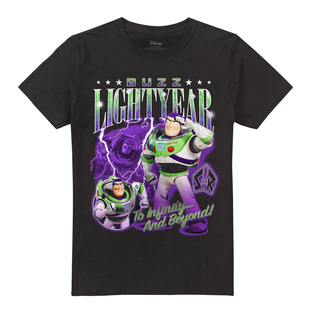 Black - Front - Toy Story Unisex Adult Buzz Lightyear Homage T-Shirt